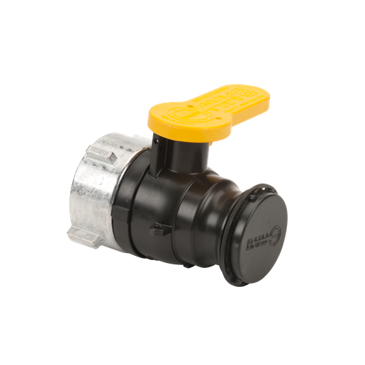 2" Poly Spinweld Valve With QDC Outlet, Foil Seal & Cap With Santoprene Gasket