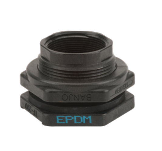 2" Poly Bulkhead Tank Fitting with EPDM Gasket