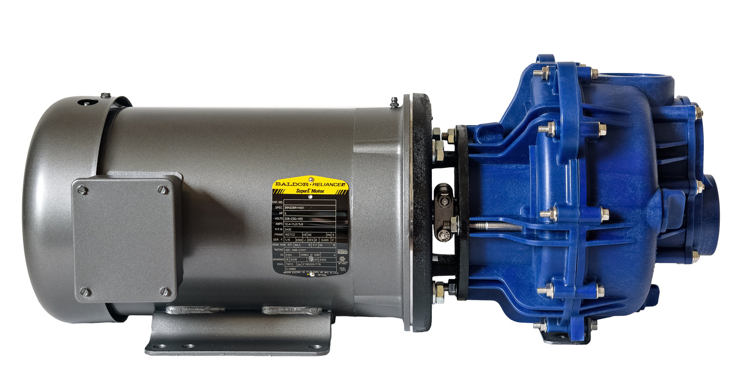 PSP-3240-E5D1B CDS - John Blue 2" Poly Wet Seal Centrifugal Pump w/ Electric Motor (5 HP, Single Phase)