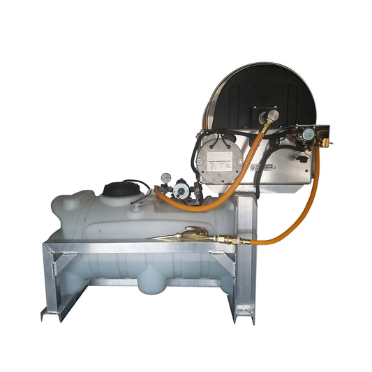 Kings 25 Gallon Skid Sprayer, 3.5 GPM, 50 PSI, Diaphragm Pump, 12V, Electric Hose Reel, 300' of 3/8" ID Hose, Model KS25