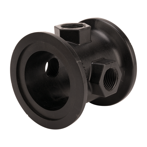 2" X 2" Full Port Flange X 3" Long With ½" Gauge Port