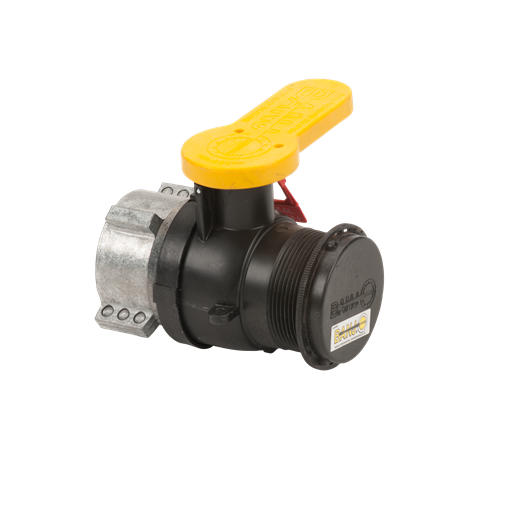 2" Poly Spinweld Valve With NPT Outlet & Cap & Foil Seal With EPDM Gasket