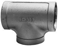 1-1/4" FNPT Stainless Steel Tee