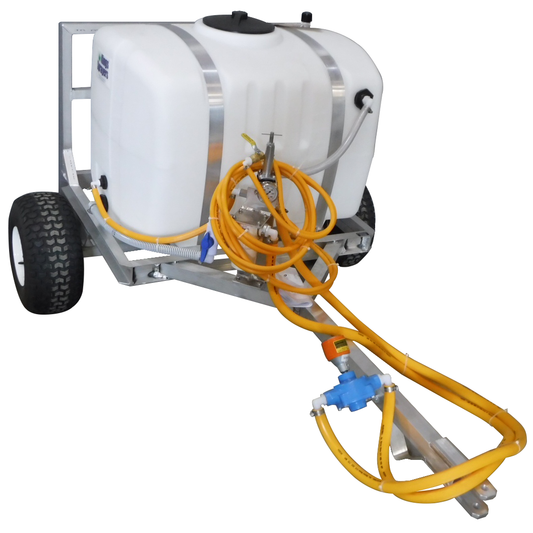 Kings 100 Gallon 2-Wheel Sprayer, 9.7 GPM, 300 PSI, Roller Pump, Boomless Nozzle, Model KT100