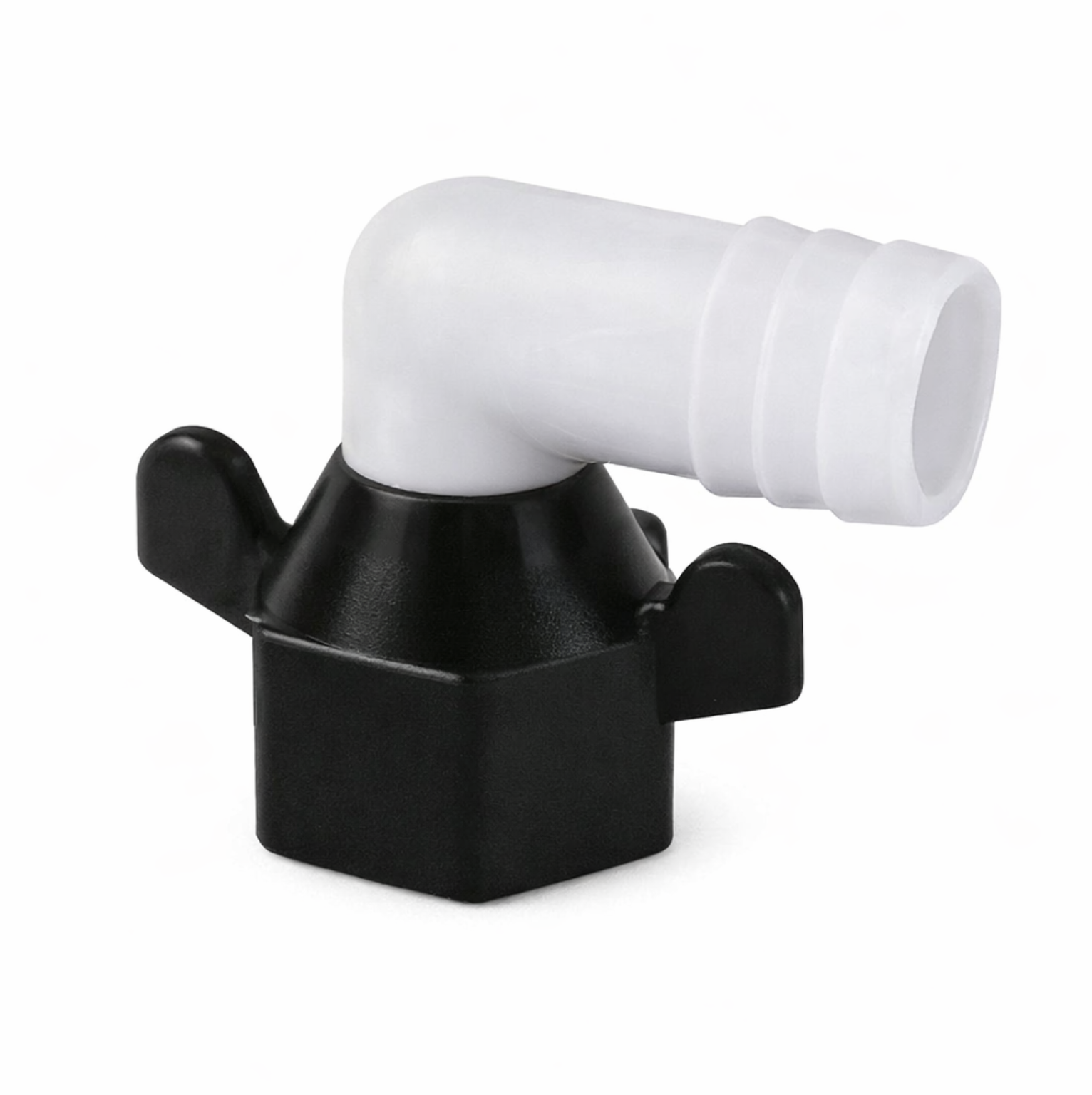 1/2" FNPT x 1/2" Barb Swivel Hexnut Elbow Fitting