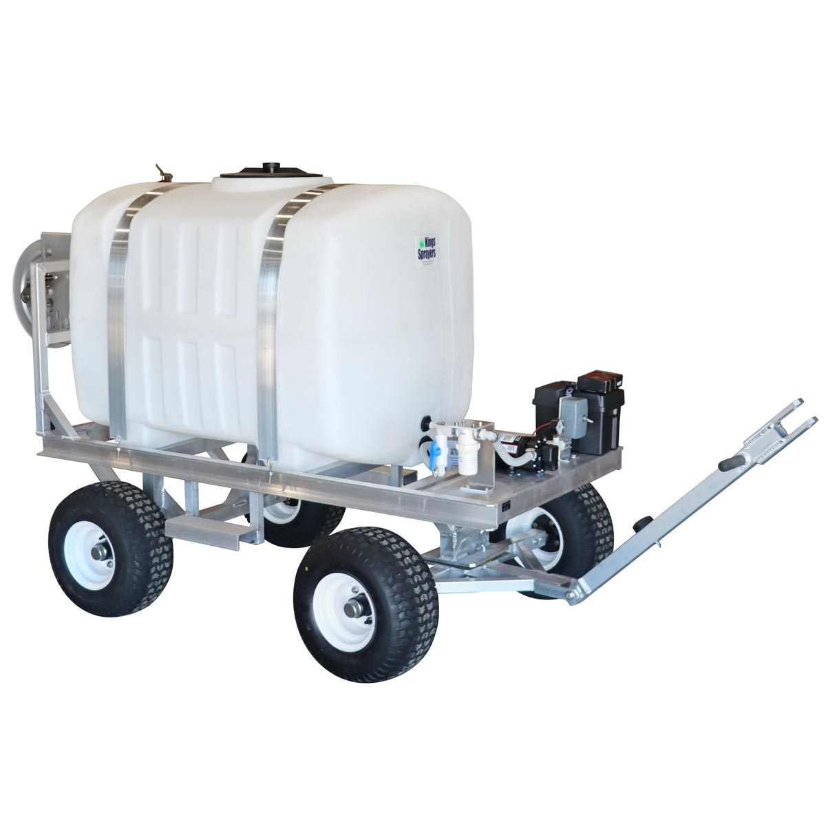 Kings 200 Gallon Electric 4-Wheel Sprayer, 7 GPM, 100 PSI, Diaphragm Pump, 12V, Manual Hose Reel, Model K4C200