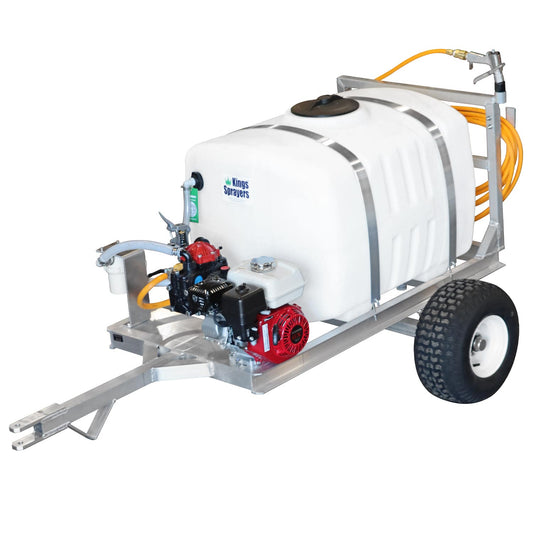Kings 100 Gallon 2-Wheel Sprayer, 9.6 GPM, 580 PSI, Diaphragm Pump, Honda GX160, Model KT100