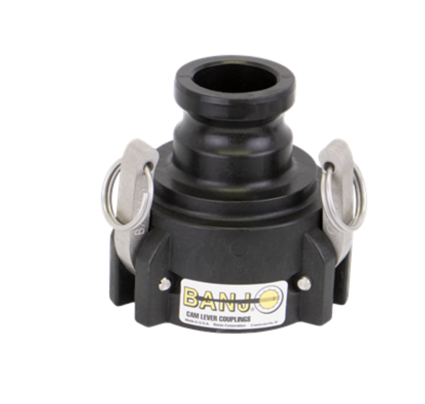 3" Female Coupler with 3 Arms X 2" Male Adapter Poly Cam