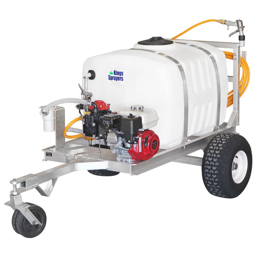 Kings 100 Gallon 2-Wheel Sprayer, 9.6 GPM, 580 PSI, Diaphragm Pump, Honda GX160, Model KT100