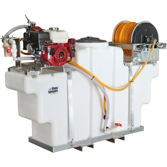 Kings Sprayers 100 Gallon SpaceSaver Skid Sprayer with Electric Hose Reel