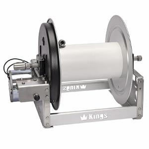KR1A12E Kings 12" Aluminum Electric Hose Reel with Stainless Steel Manifold