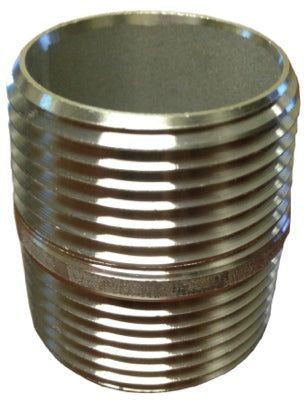 3/8" x 3/8" MNPT Stainless Steel Male Threaded Nipple