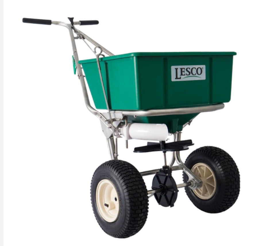 Lesco Broadcast Spreader Stainless Steel w/ Deflector 80 lb Capacity