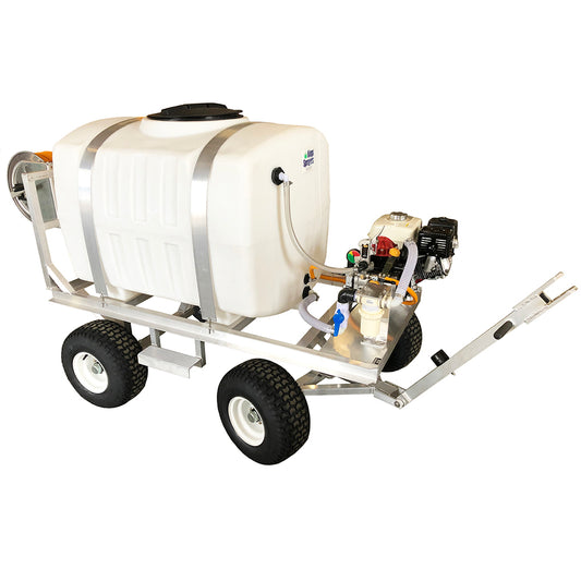 Kings Sprayers 200 Gallon 4-Wheel Sprayer with 15 gpm Diaphragm Pump & Manual Reel with 300' 1/2" ID Hose